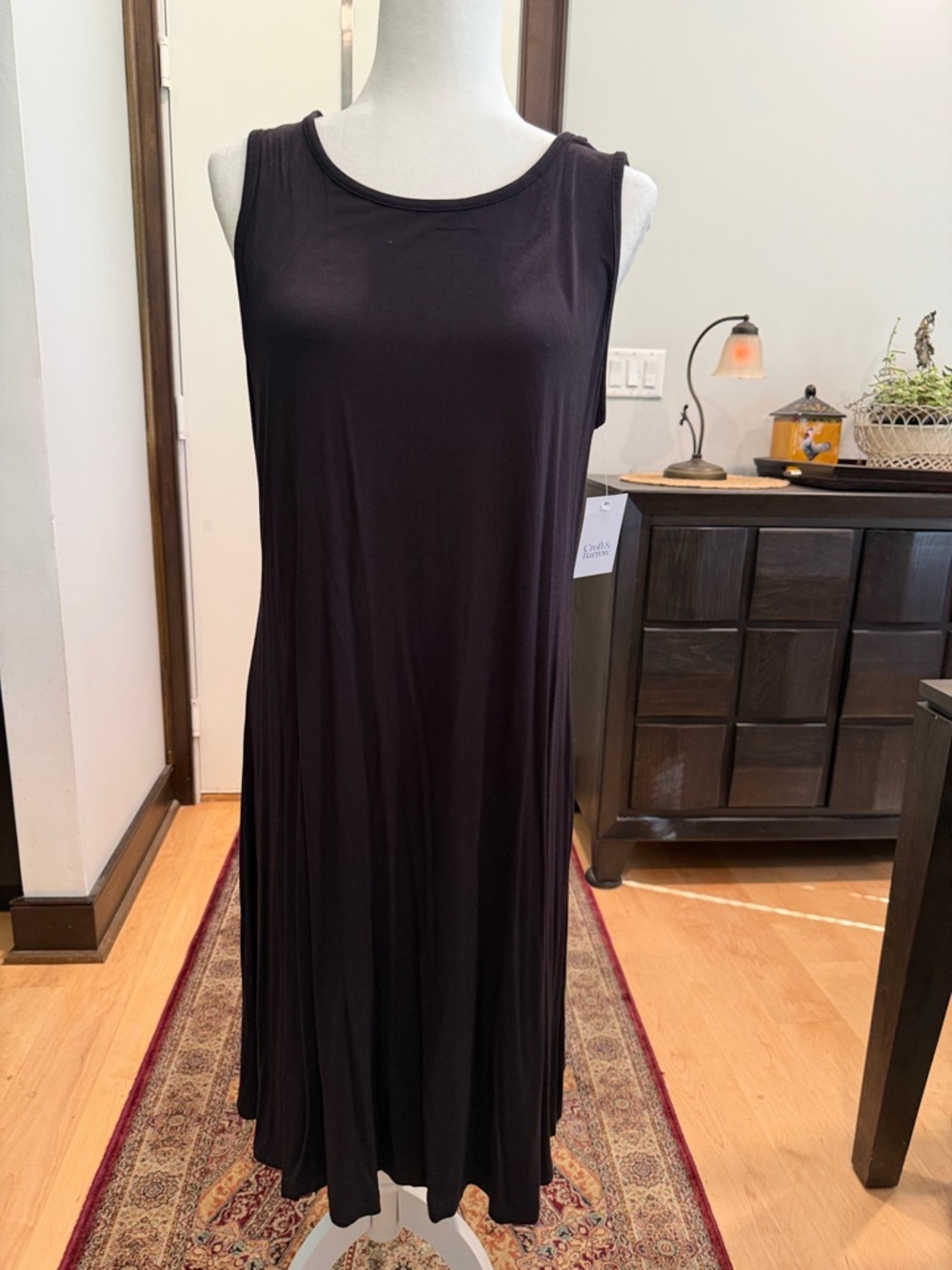 croft & barrow Sleeveless Black Midi Swing Dress